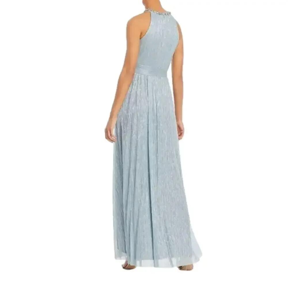 Eliza J Women's Gown Formal Shimmering Cutout Halter Dress Blue Size 6 NWT - Picture 7 of 7